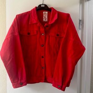 Sadie & Sage Red jean jacket size: M/L